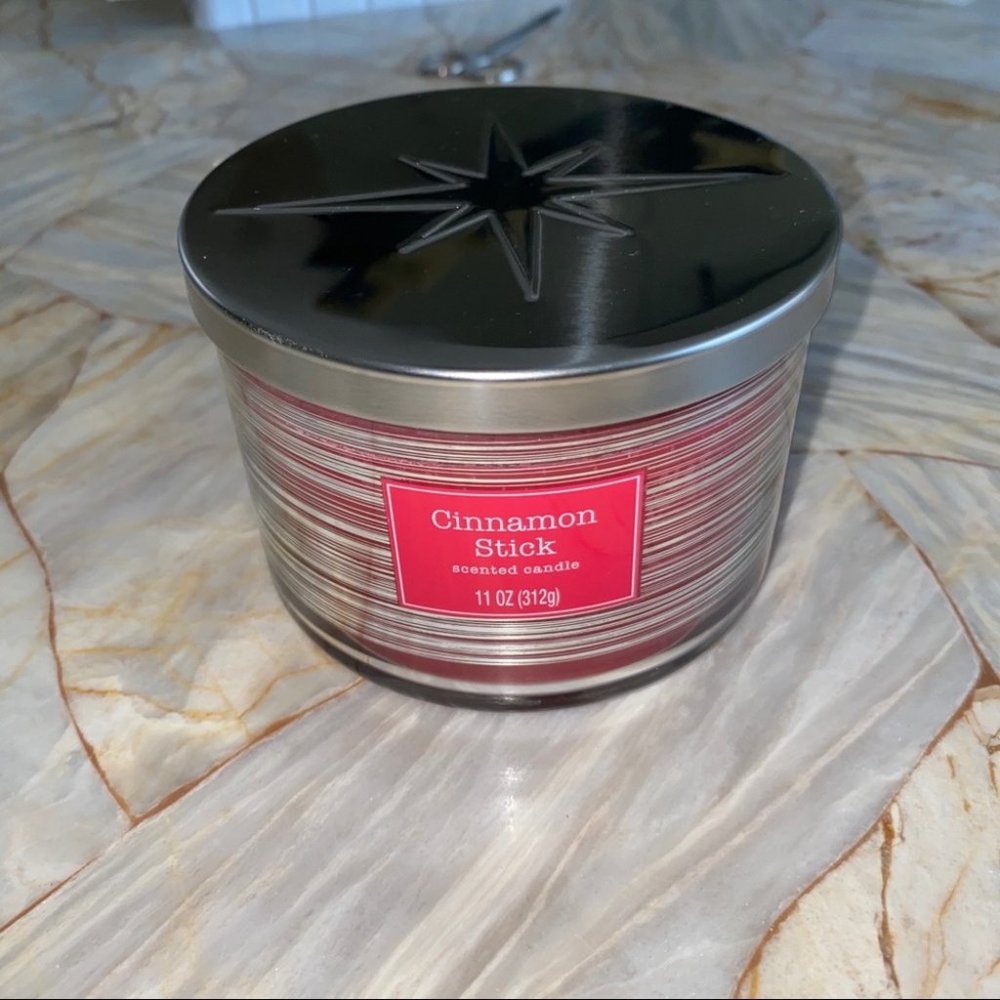 Peppermint stick 3 Wick Jar Candle‎ New